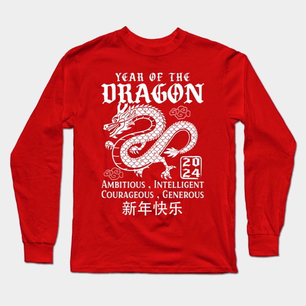 Chinese New Year 2024 Dragon Long Sleeve T-Shirt by Sandra Holloman